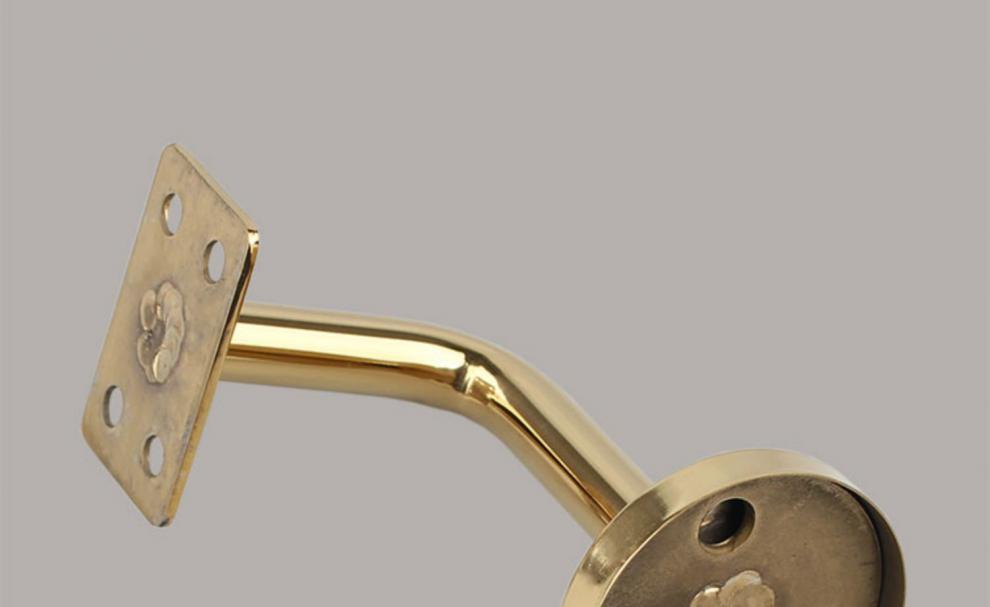 钛金楼梯扶手托架金色不锈钢304靠墙扶手支架加长扶手支撑配件亮光钛