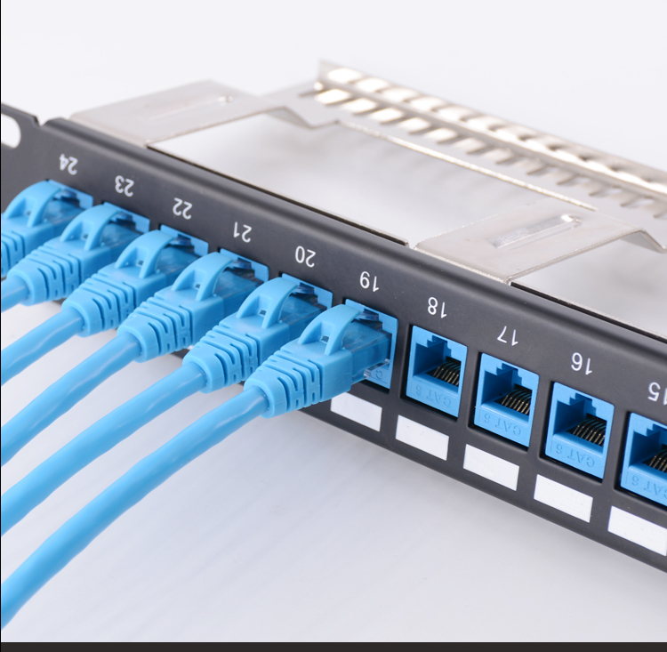cat6六类24口网络配线架机柜千兆网线配线架超六七类跳线理线架1u六类
