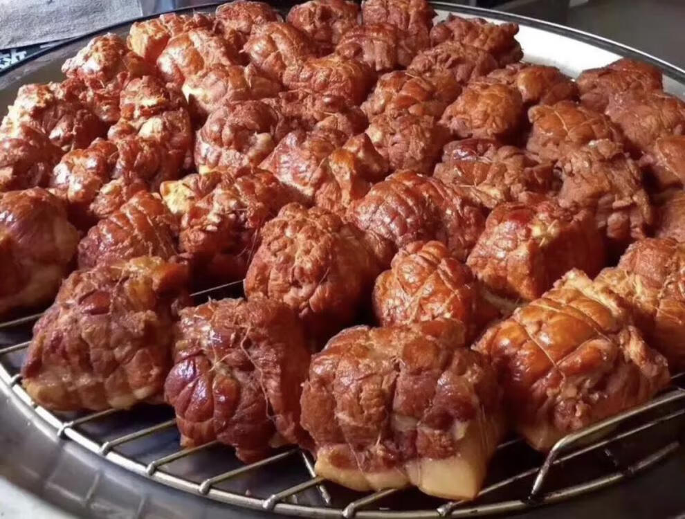 怀安柴沟堡熏肉独立真空顺丰农家现宰猪肥而不腻特产熟食即食熏肉前后