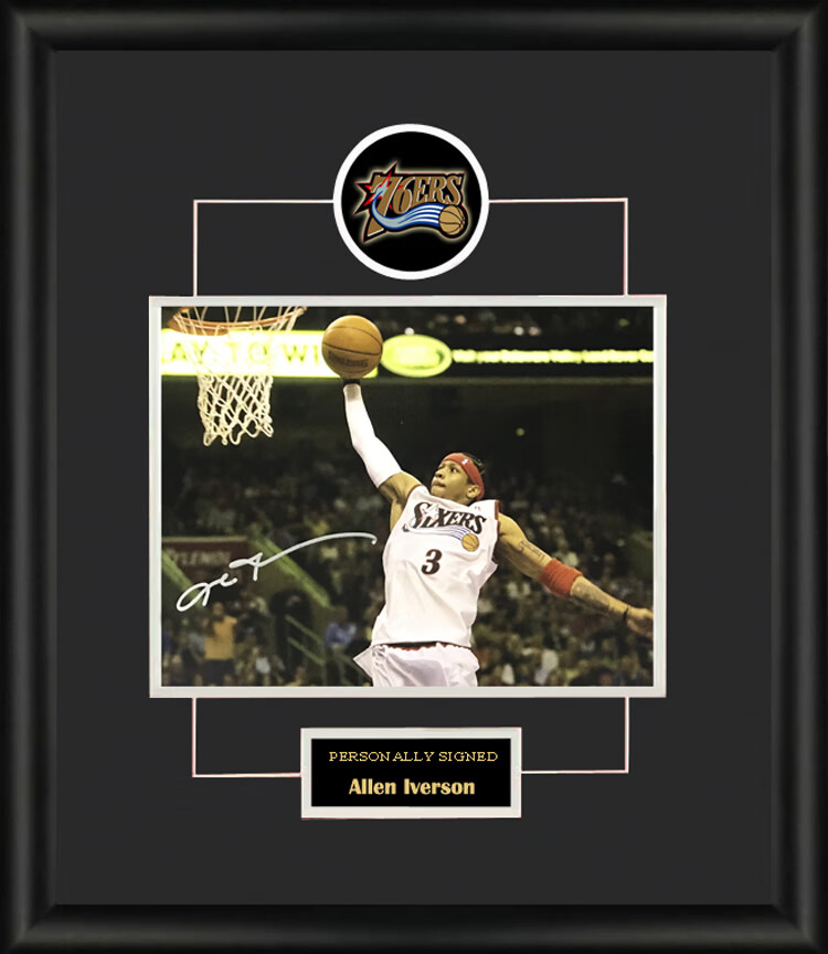 收藏 阿伦艾弗森ai 答案 亲笔签名照片裱框 含sa证书 费城76人【图片