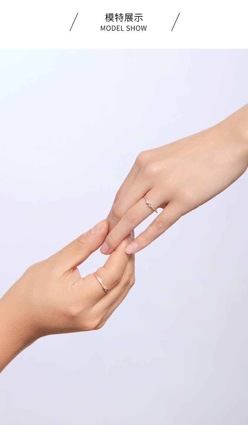 chormkewon18k玫瑰彩金双生情结情侣戒指女对戒求婚结婚纪念日送老婆