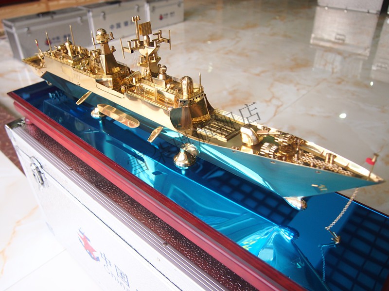 530徐州号导弹护卫舰模型纯铜军事模型舰船摆件礼品定制底座长53cm