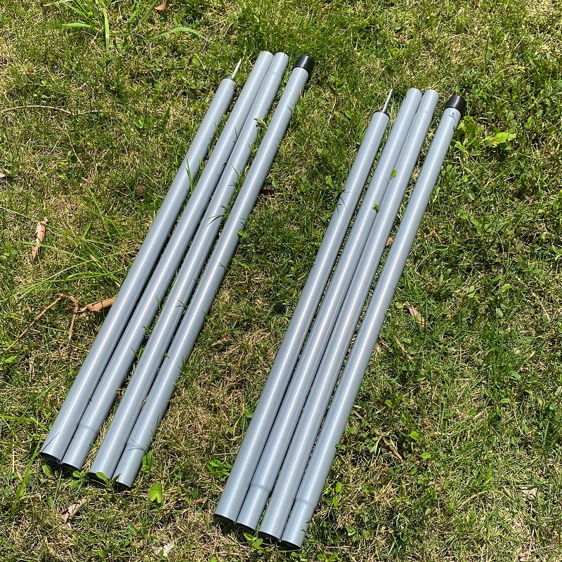 天幕撑杆天幕杆子帐篷支撑杆门厅杆支架加粗加高可折叠镀锌铁制2米24