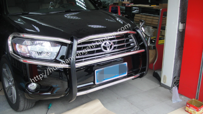 丰田汉兰达前护杠 汉兰达不锈钢前护杠 汉兰达金属防撞杠原厂款【图片