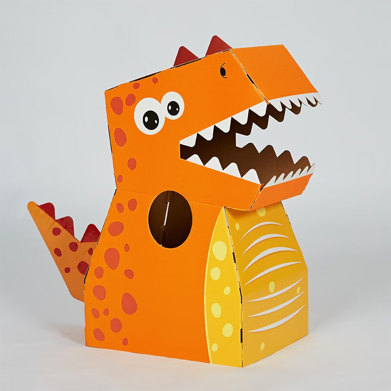 纸箱恐龙可穿幼儿园儿童玩具手工拼装制作纸壳纸板纸盒霸王龙 绿色小