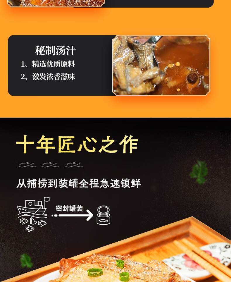 奧多菲深海魚罐頭渤海灣下飯黃花魚刀魚即食衛視同款110g罐帶魚20罐裝