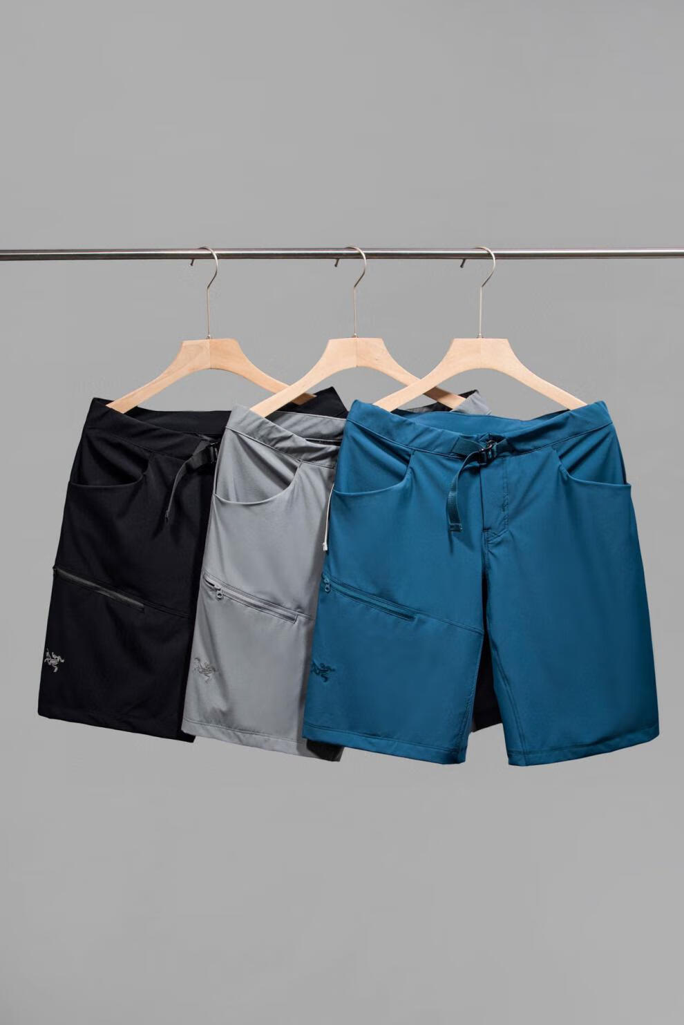 始祖鸟短裤速干刺绣耐磨运动休闲五分裤男北授权店铺 bi/次元灰 30