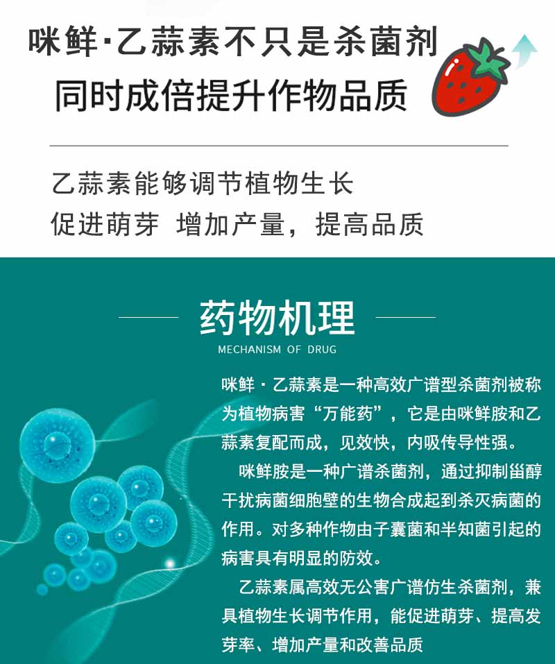 咪鮮胺乙蒜索素殺菌劑早疫病青蔬菜番茄辣椒葡萄果樹專用藥殺菌藥500