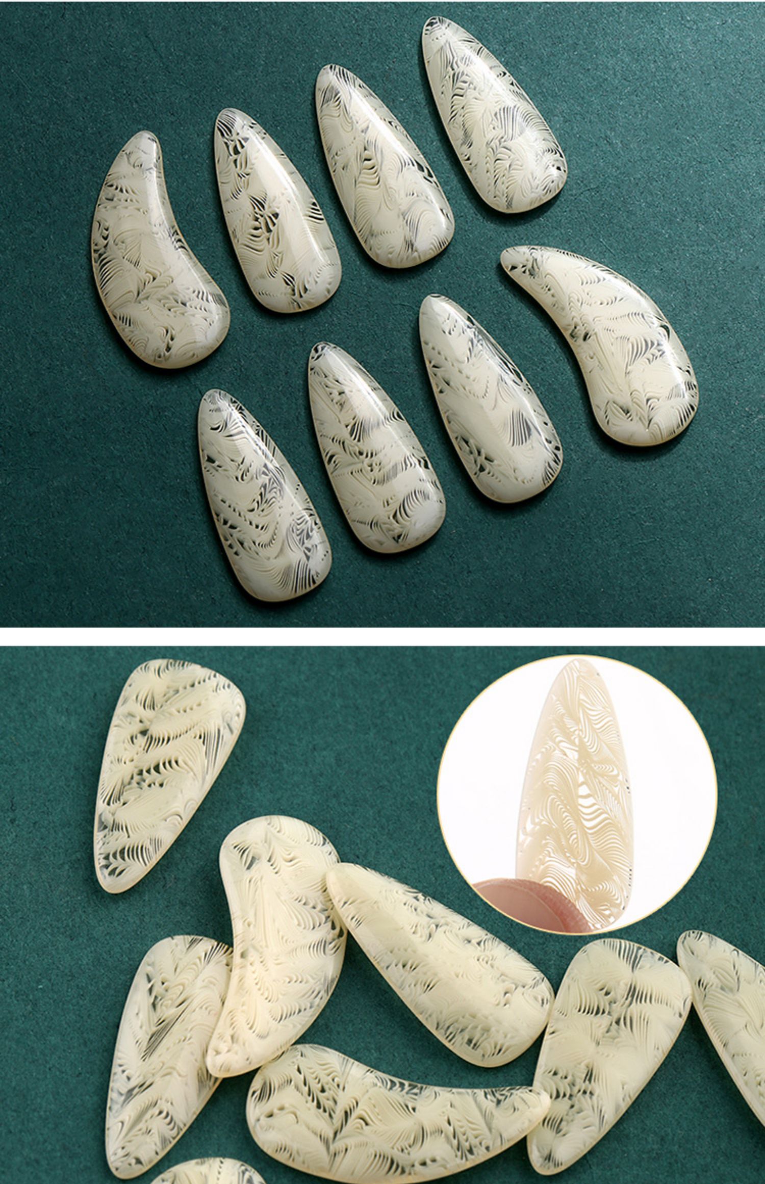 白羽古筝指甲双面弧/.