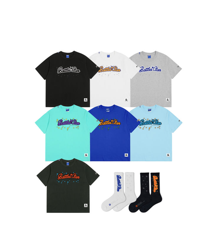 battles 嘻哈街舞潮牌男女情侣发泡印花宽松短袖休闲百搭打底衫t恤