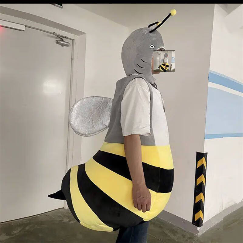 鲨bee可穿玩偶服 抖音可穿鲨鱼蜜蜂玩偶服创意活动装扮儿童成人鲨鱼