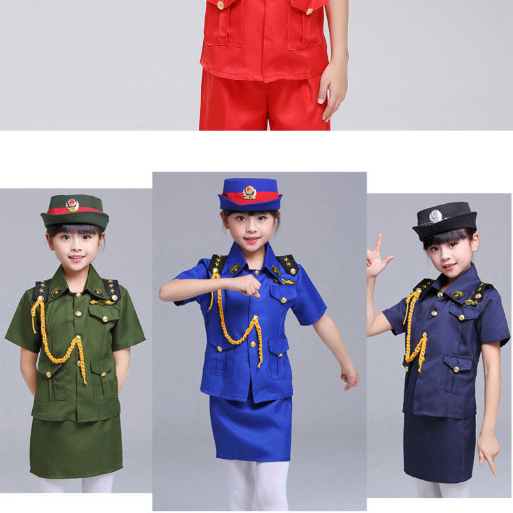 央紫儿童服装儿童海陆空军演出服装幼儿园升旗手服装三军仪仗队合唱服