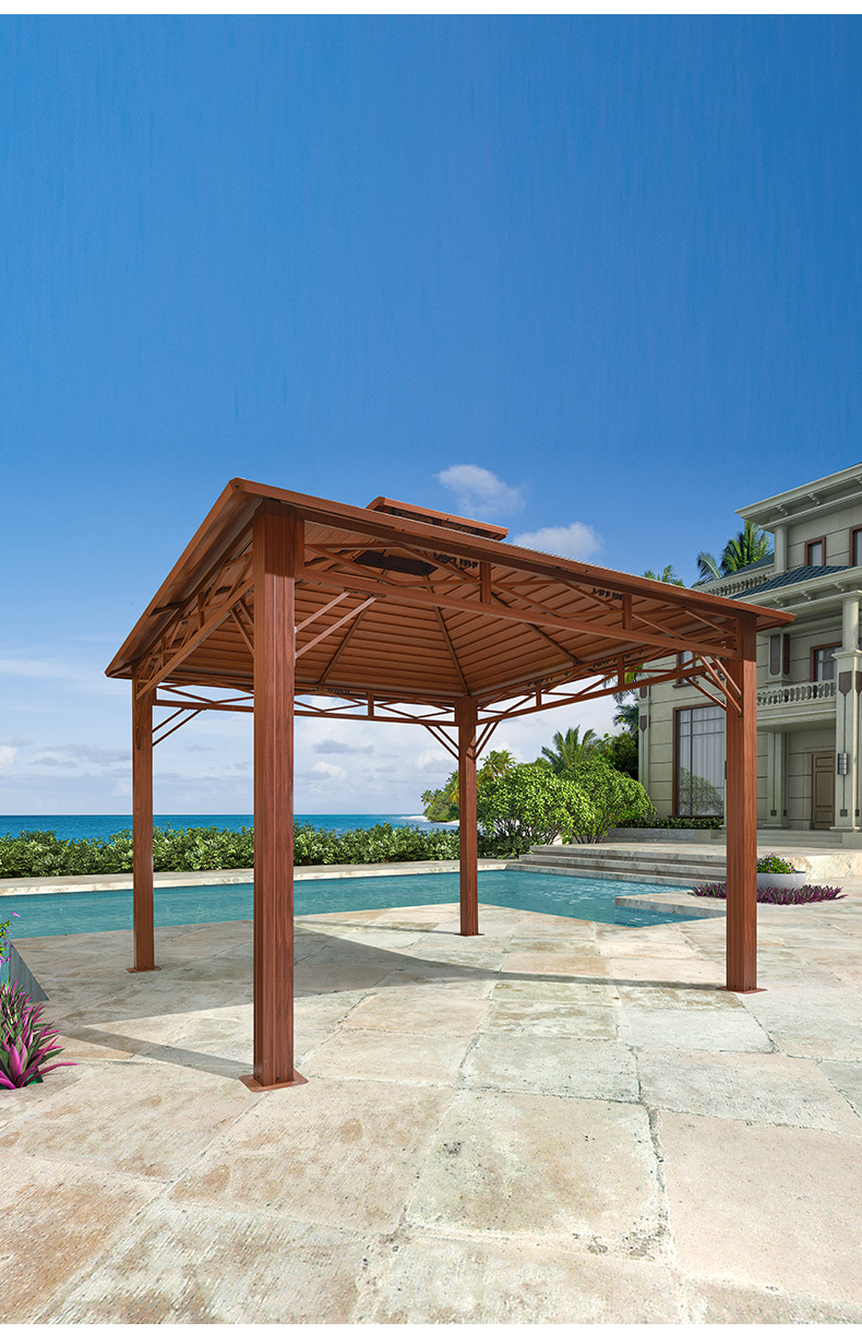 户外凉亭别墅庭院花园休闲帐篷亭子遮阳棚木屋景观亭铝凉亭