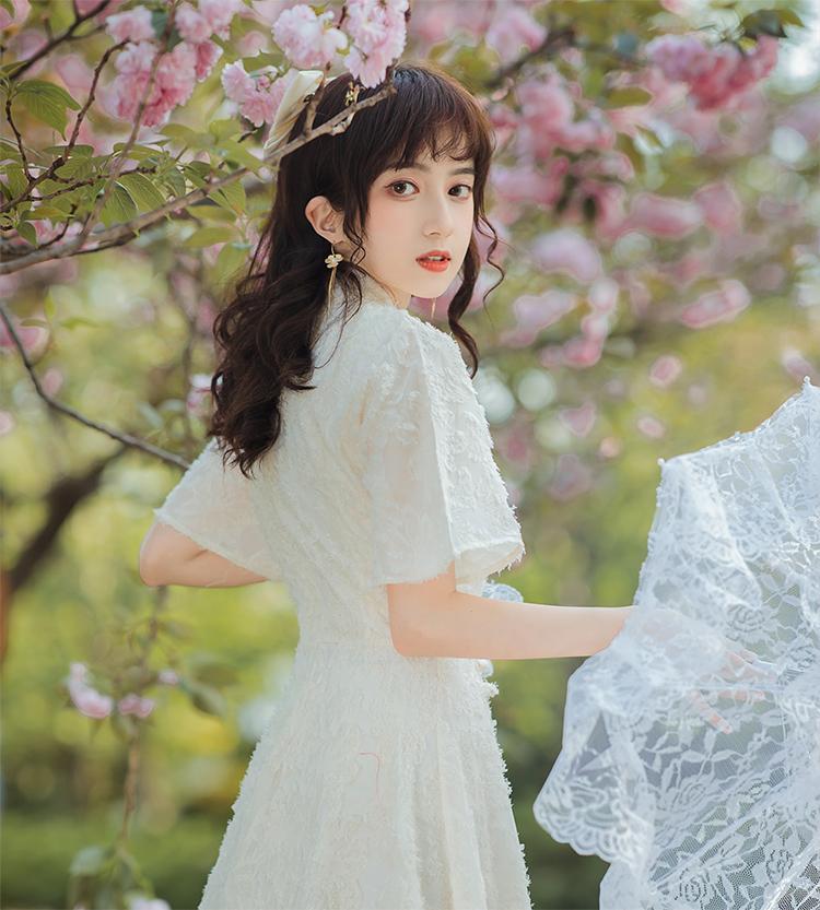 中芳韵中国风夏法式复古旗袍改良版温柔雪纺连衣裙年轻款少女气质仙女