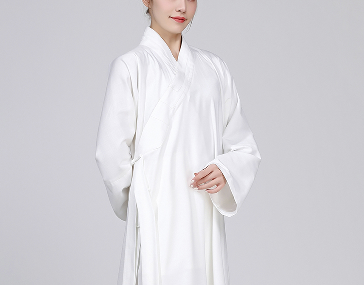 武极堂同款太极服女棉麻斜襟三清领长袍男春夏季棉麻武当道士服女长褂