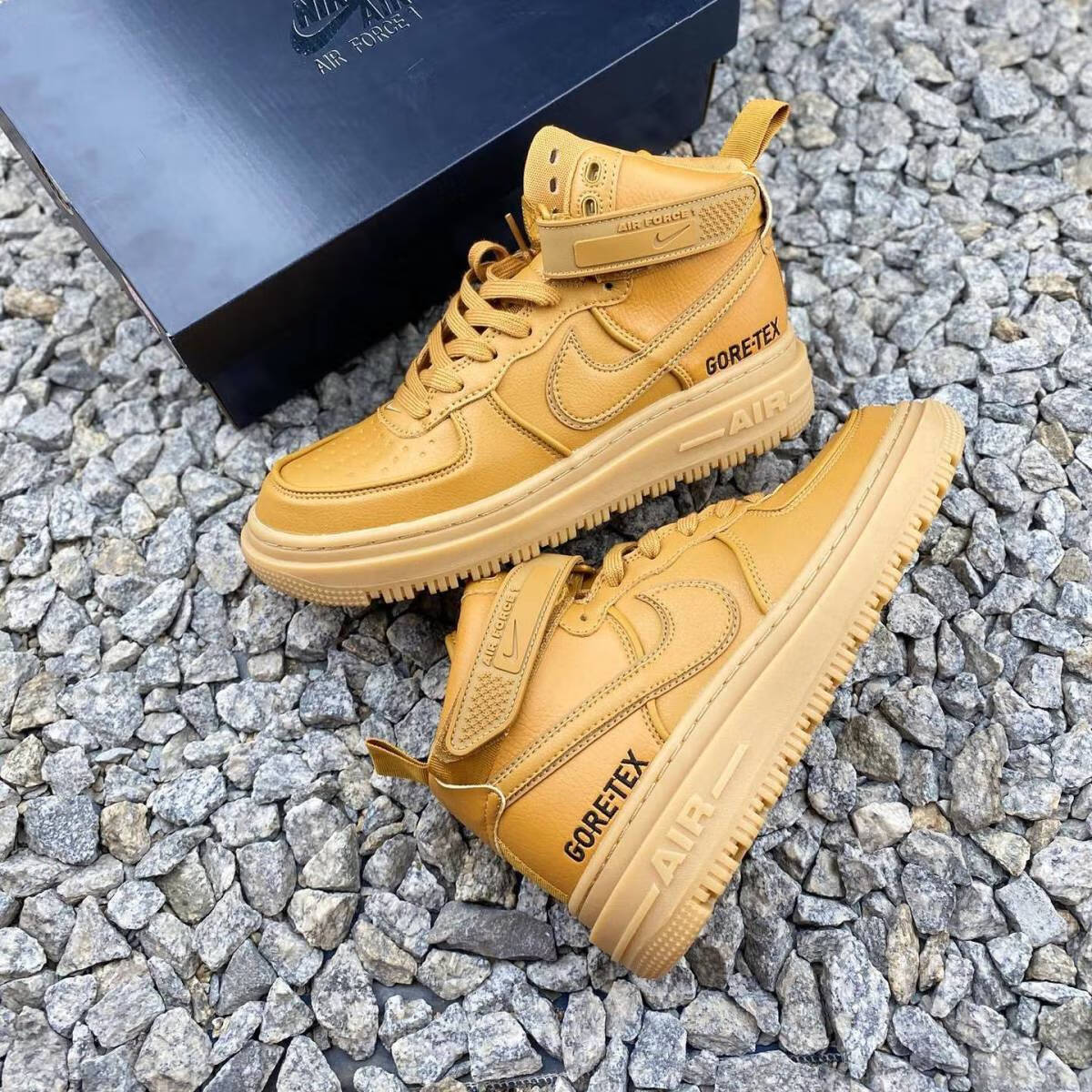 1空军一号黄色磨气垫休闲实战篮球鞋爬山黄色40