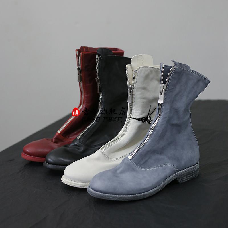 簘蕥 女靴中筒靴 ccp靴女前拉链水洗马皮固特异鬼帝靴女中筒复古马丁