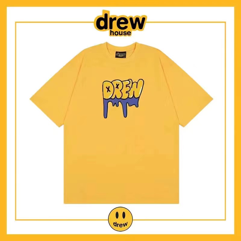 drewhouse贾斯汀比伯夏季短袖小众潮牌美式情侣同款高街t恤橙色s