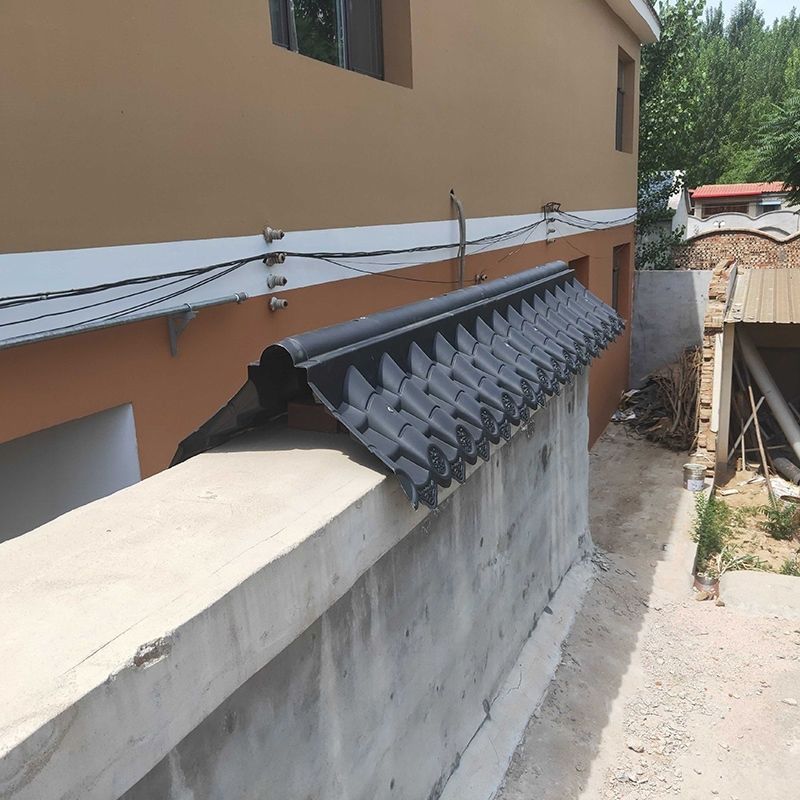 一体仿古双面围墙瓦墙头瓦树脂塑料瓦外墙院墙压顶瓦压帽瓦片1米正吻