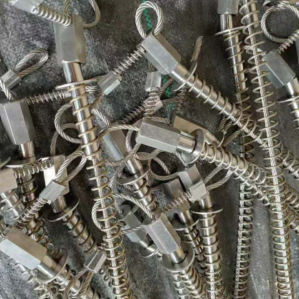 304套不锈钢管弹簧野外钢丝拉紧使用生锈新款超软大弹力 俩接锁单丝