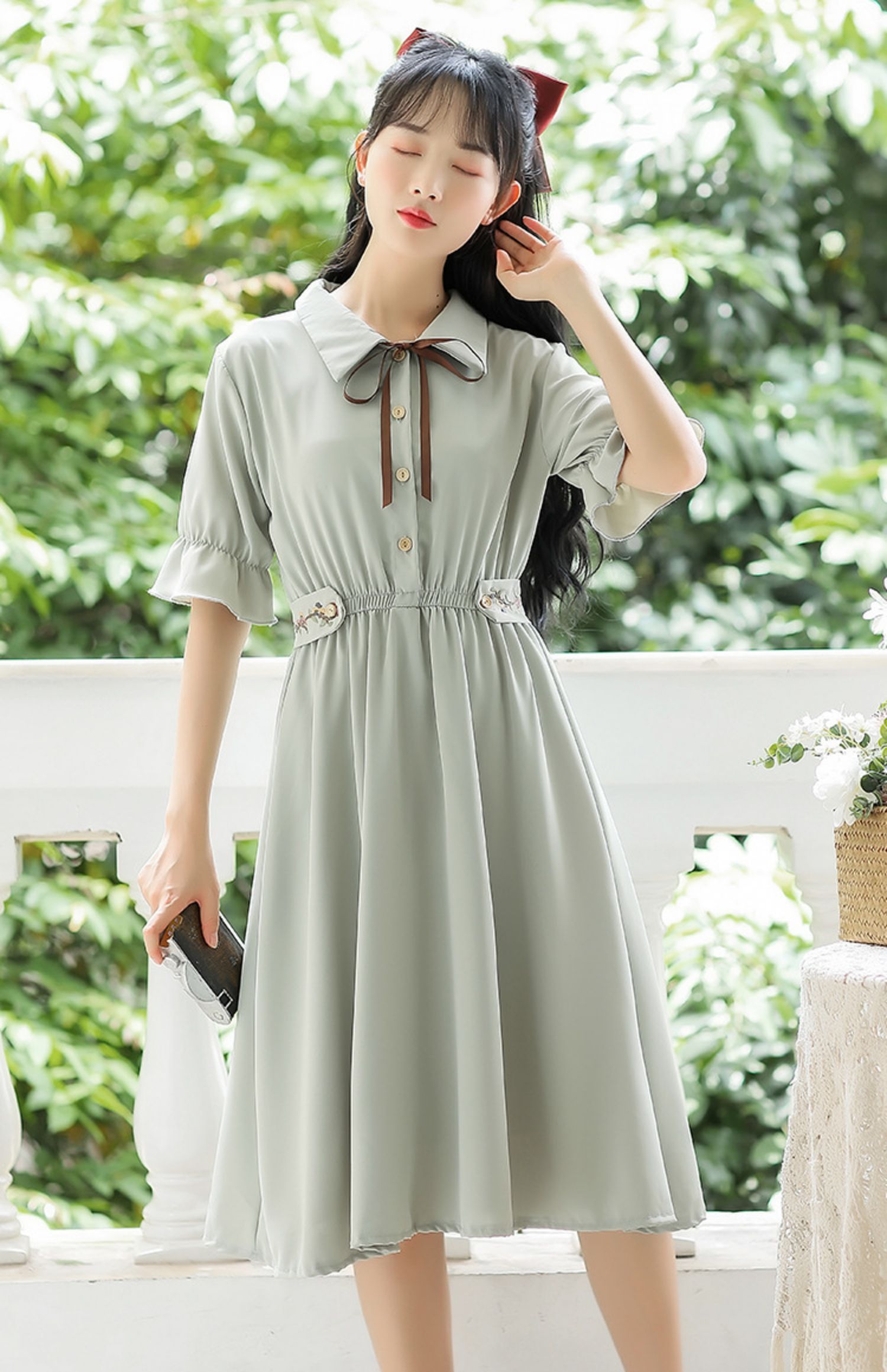 女生森系连衣裙女装春夏季2022新款超仙女裙子气质长裙小个子杏色s