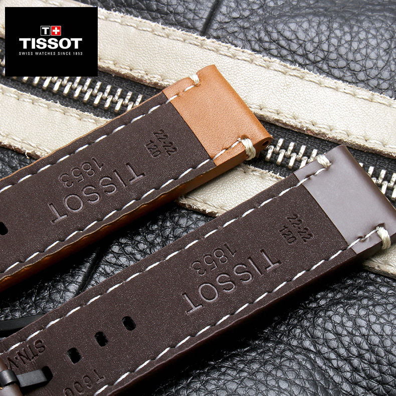 适用天梭tissot速驰t116真皮表带原装款22力洛克19杜鲁尔俊雅皮带棕色