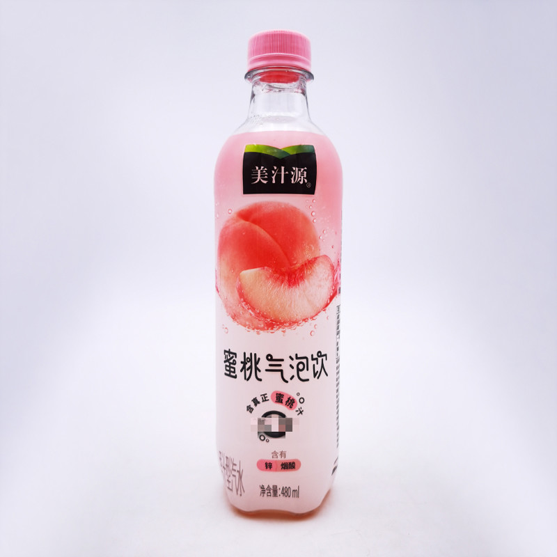 480ml/瓶 可·口可樂美汁源葡萄蜜桃味氣泡水組合碳酸飲料整箱 蘋果味