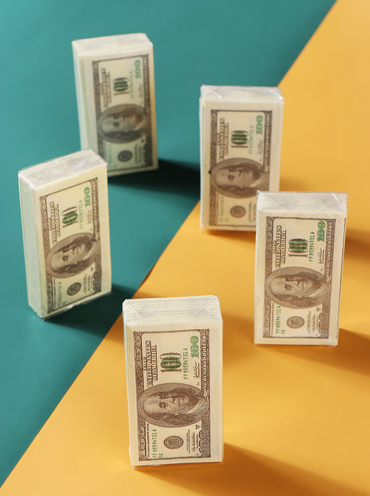 美元仿真11美金餐巾纸100美元手帕纸创意美钞纸巾个性抽纸爵星漫10包