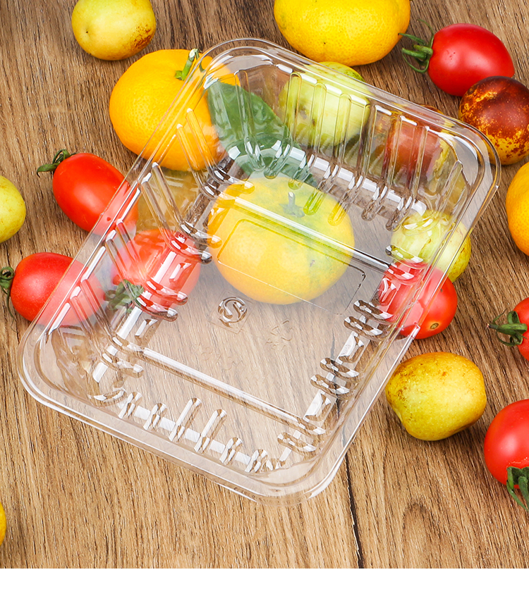 透明塑料托盘水果盒食品果蔬包装盒果切盒打包盒无盖1813h6黑色约装