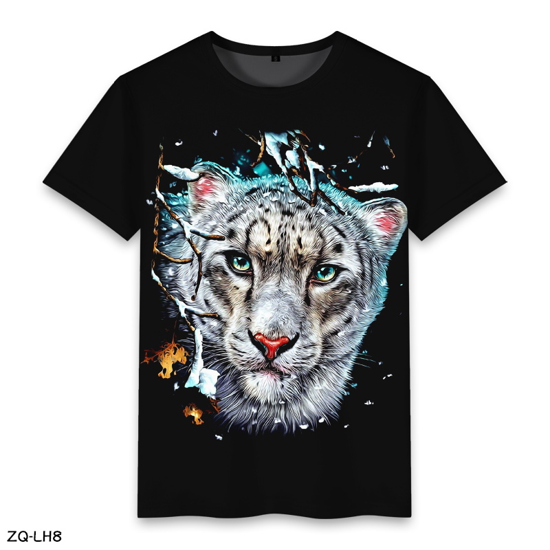 虎头图案的衣服带老虎图案男装短袖虎年t恤中国风国潮复古上衣青年