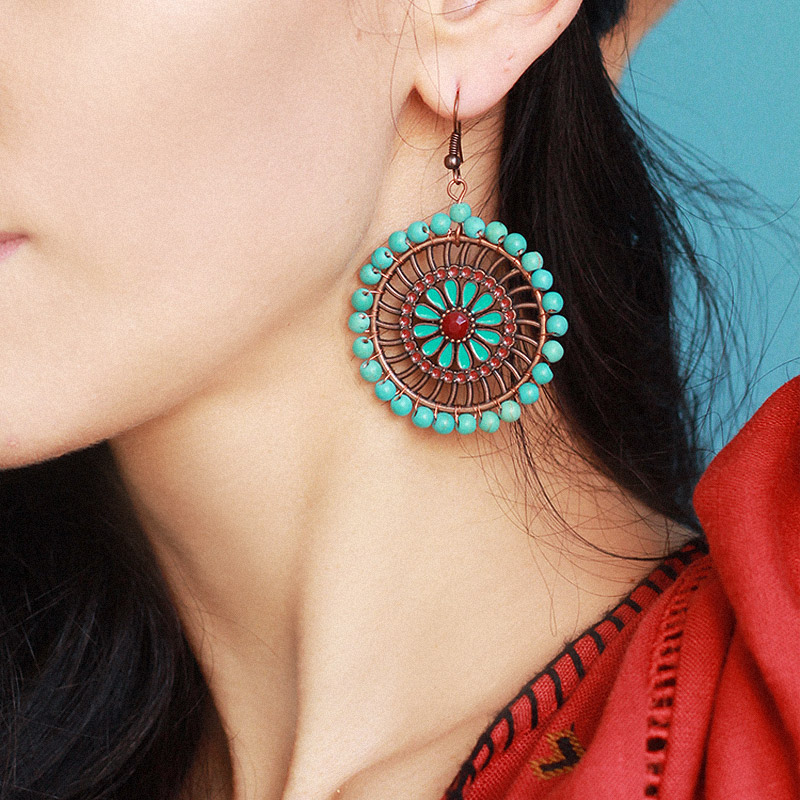 藏族饰品女波西米亚风尼泊尔耳环复古民族风耳饰银耳钉925银耳钩款