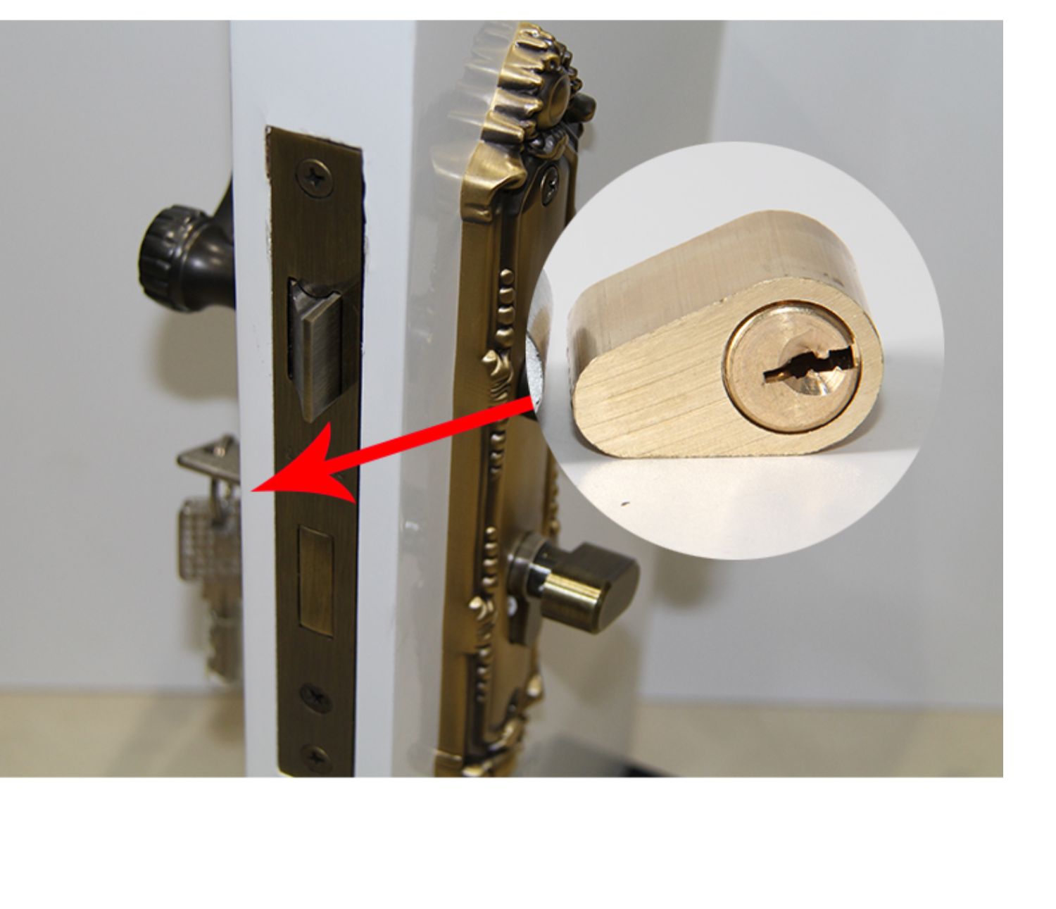 消防门锁芯防火门管道井锁短锁心安全门通道锁芯逃生门铜铝锁芯铜芯通