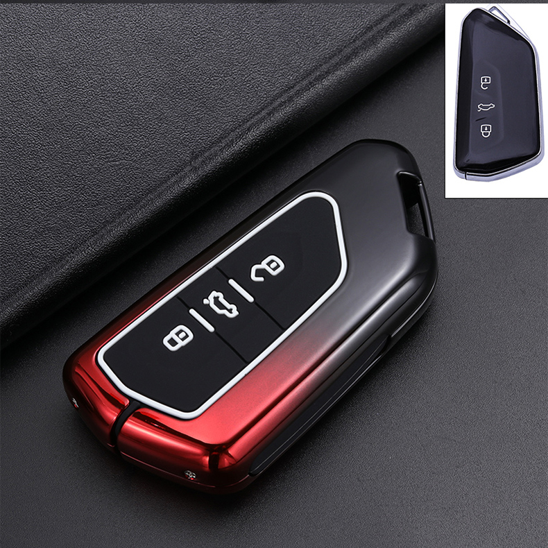 大众高尔夫8钥匙套2021款高尔夫8代汽车专用钥匙包壳扣男女士渐变蓝配