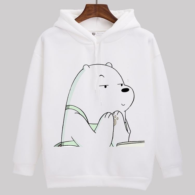 咱们裸熊连帽卫衣we bare bears动漫表情男男秋冬季圆领外套衣服 15