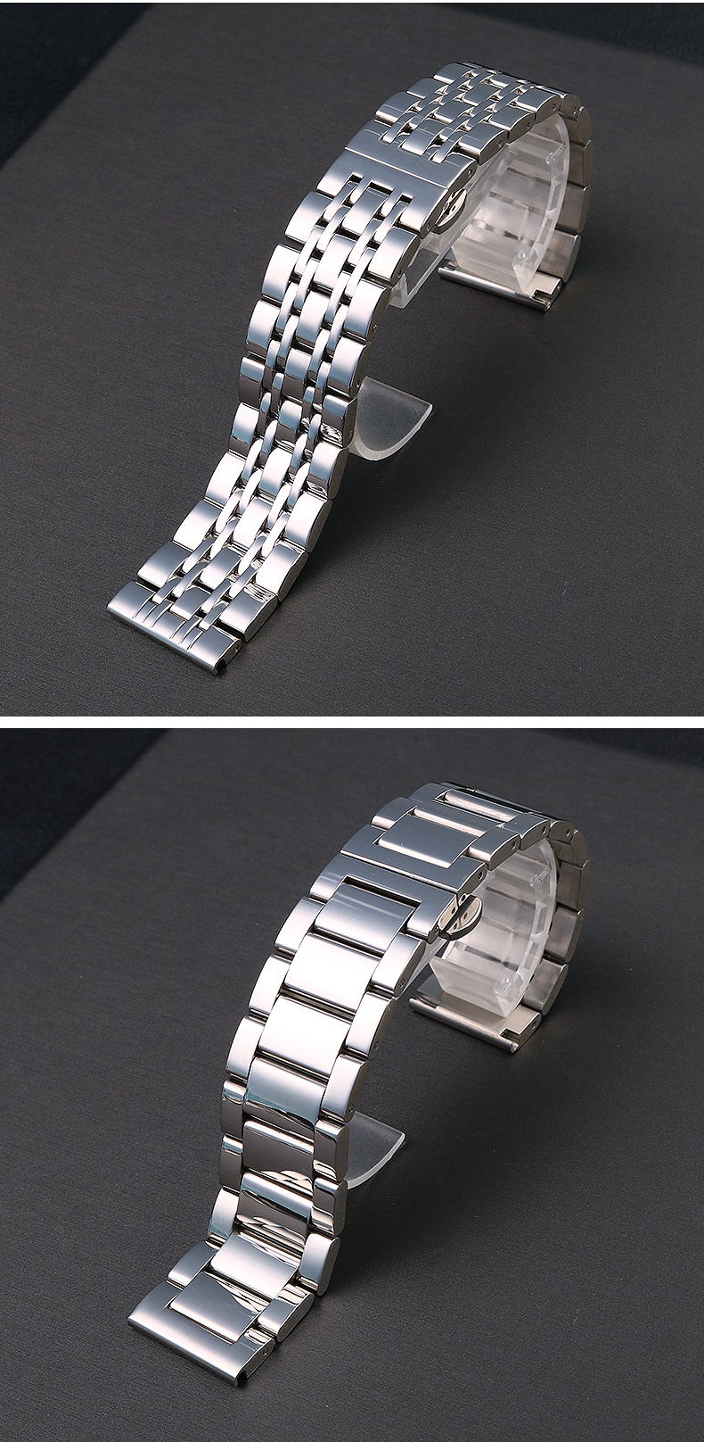 代用阿玛尼机械男表ar60006系列ar6008/60010/60012精钢亮光表带 七株