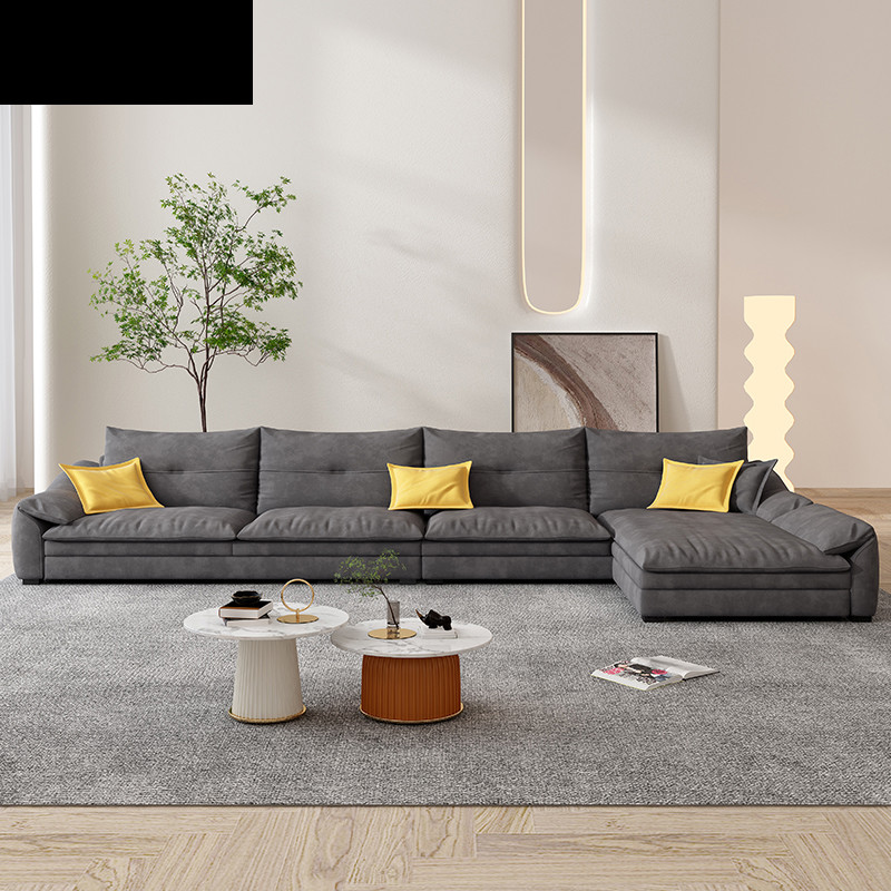 苏购轻奢科技布艺沙发北欧简约现代奶油风网红小户型客厅沙发 直排多人位【3.4米】 【松木框架+座包+麂皮绒面料】