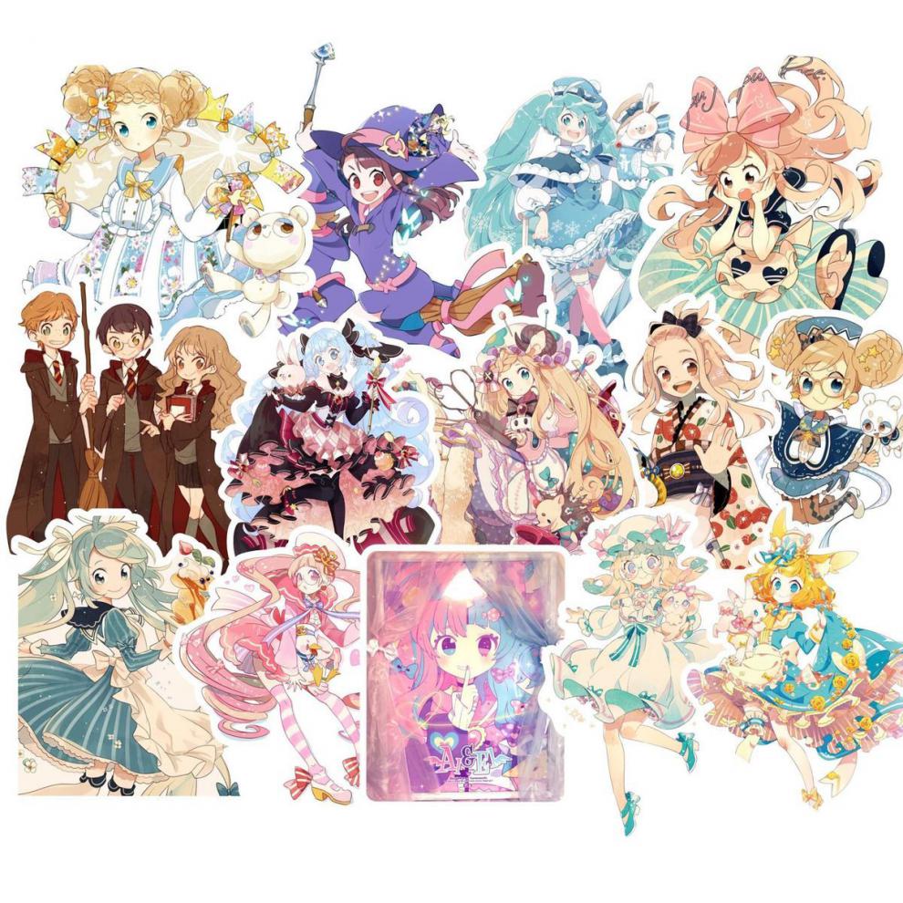 贴纸素材贴画hobo动漫手账本装饰旭泽 二次元105枚 可爱人物和纸148枚