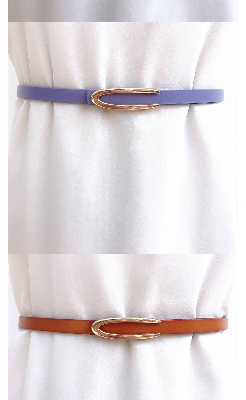 女士夏天连衣裙装饰腰带时尚简约配裙子皮带百搭裙带细腰带酒红色