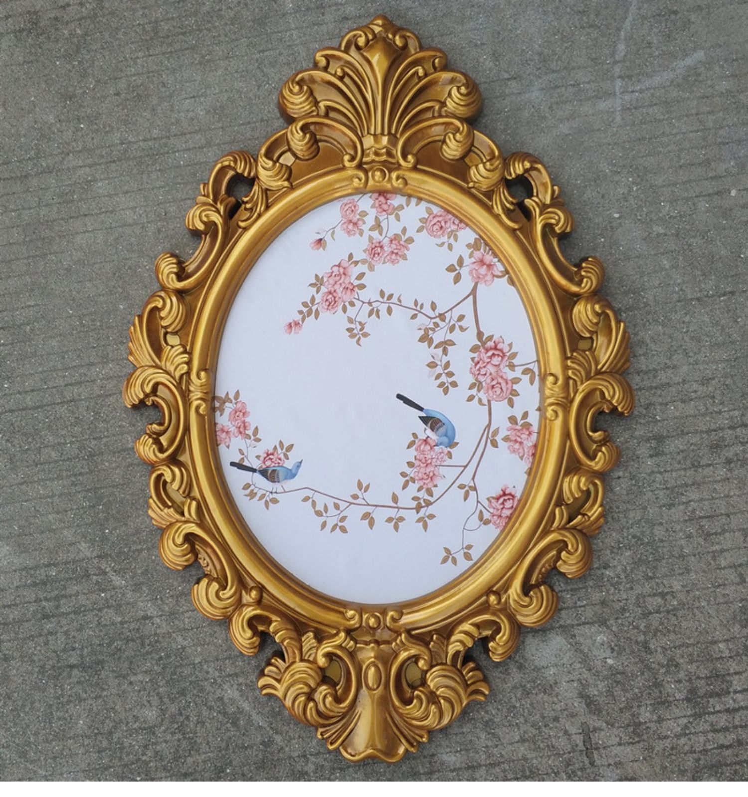 欧式椭圆画框相框金色婚庆道具橱窗装饰镜框舞台迎宾区背景布置白色60