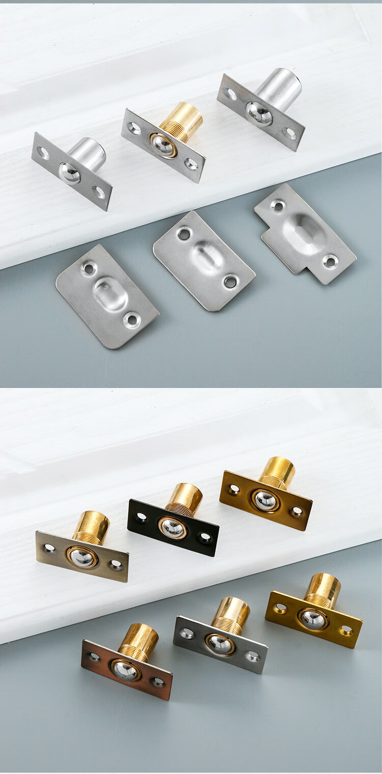 门碰珠 木门隐形门定位不锈钢门顶珠酒店ktv包厢门铜制弹簧碰珠锁 小