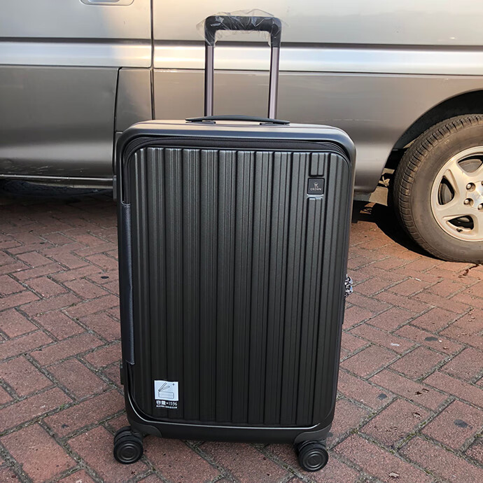 crown皇冠行李箱前置学生女20寸拉杆25旅行28铝框商务拉链款5278结实