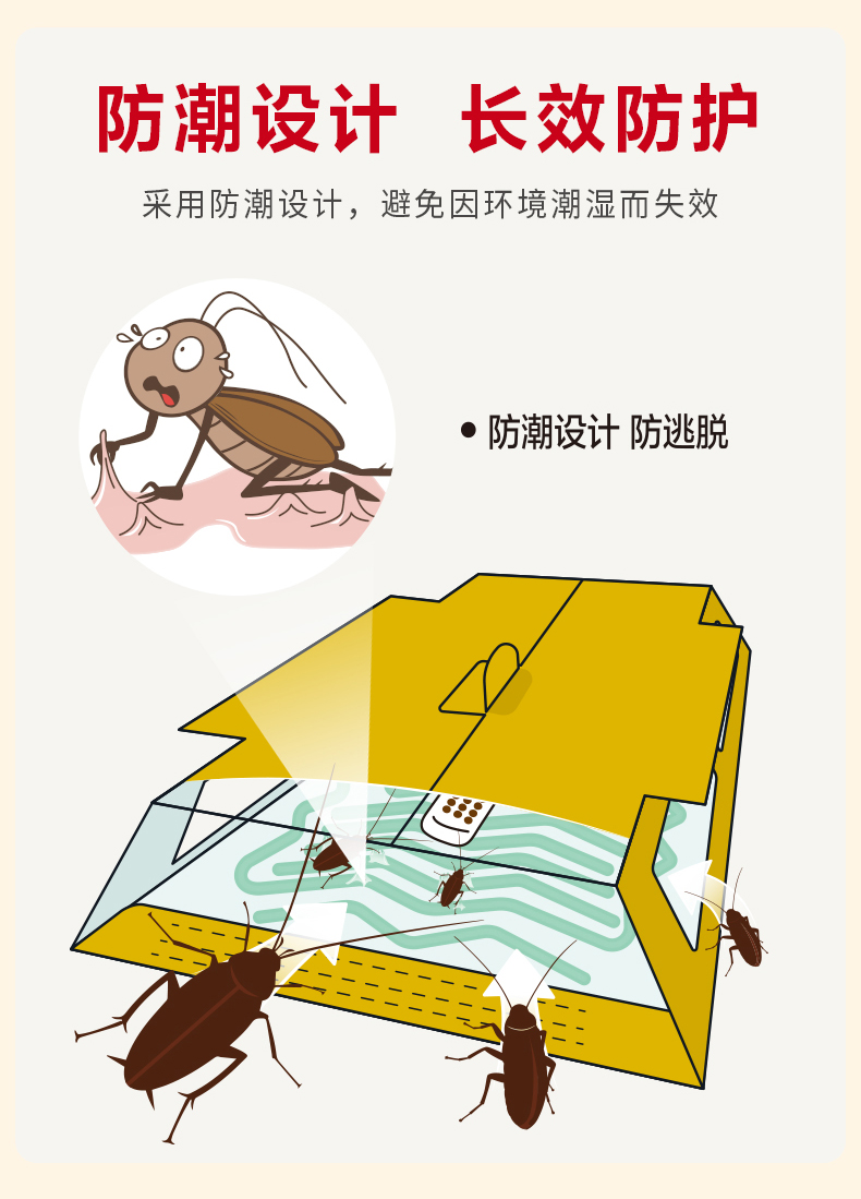 榄菊 蟑螂屋10片/盒蟑螂贴家用杀蟑除蟑螂药灭蟑螂