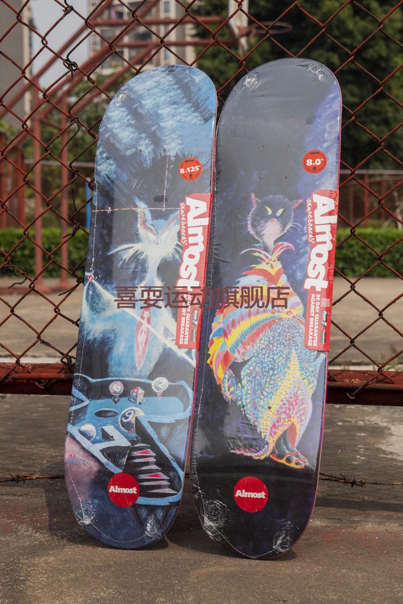 新款almost滑板专业板多款美国almost滑板双翘板面碳纤维d成人刷街