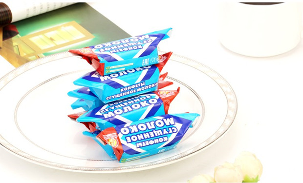 5折五折酸奶糖俄罗斯斯拉夫鲜奶味威化零食喜糖糖果特产食品500g酸奶