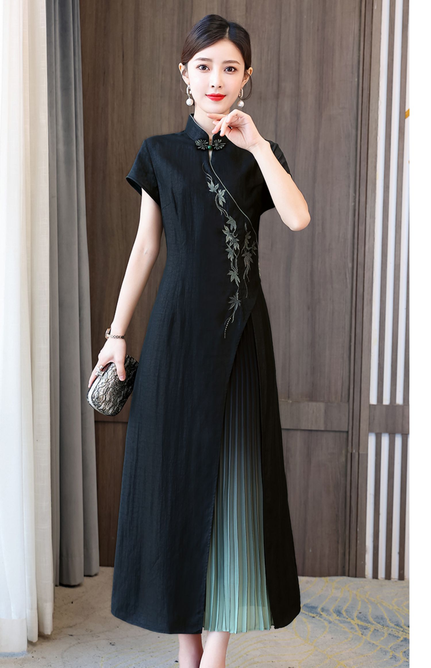 汉服刺绣旗袍改良连衣裙夏季新款中国风禅意茶服女复古仙女裙气质520