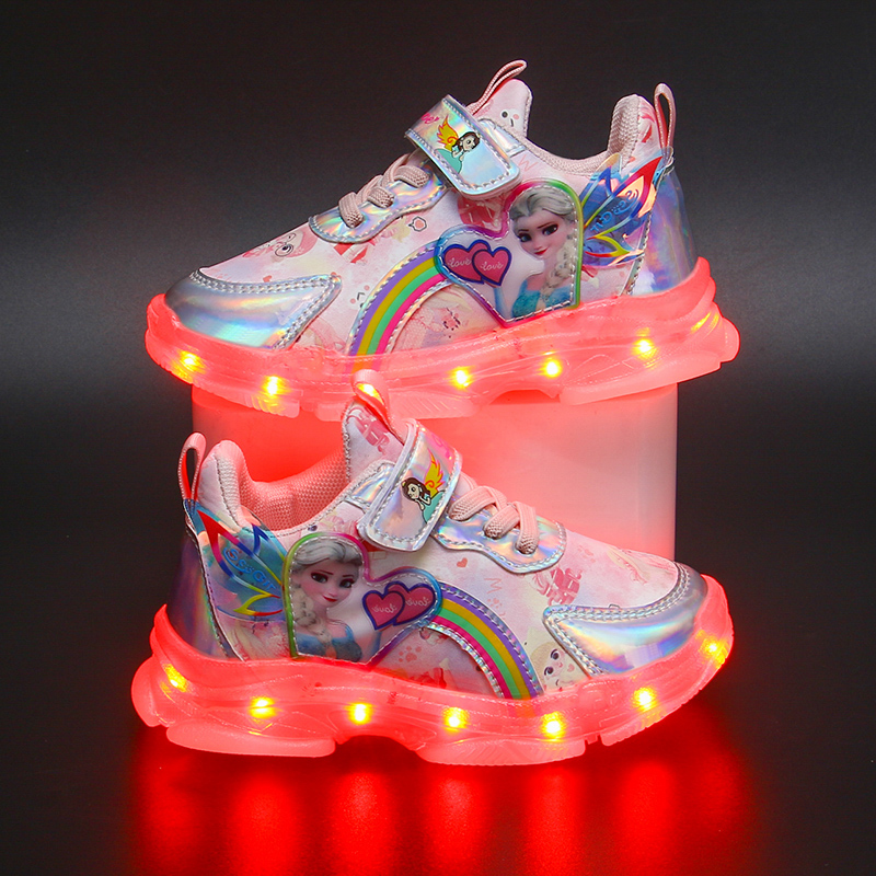 黄鸭春夏儿童亮灯鞋usb充电男童发光鞋女童中小运动鞋led闪灯带灯童鞋