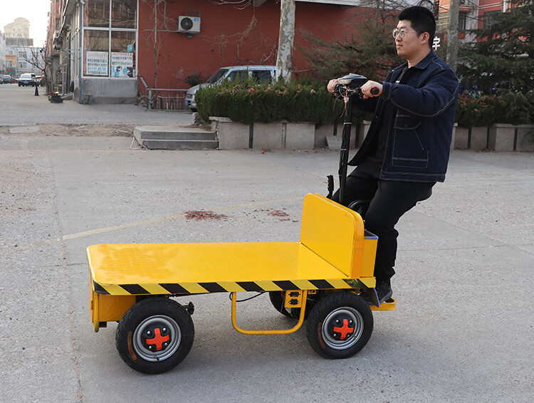 适用于电动平板车载重王工地四轮货车拉货搬运车手推车折叠站驾运输