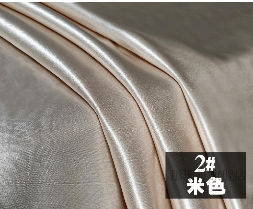 日本三醋酸布料春秋日本进口三醋酸面料布料纯色真丝缎面西装连衣裙晚