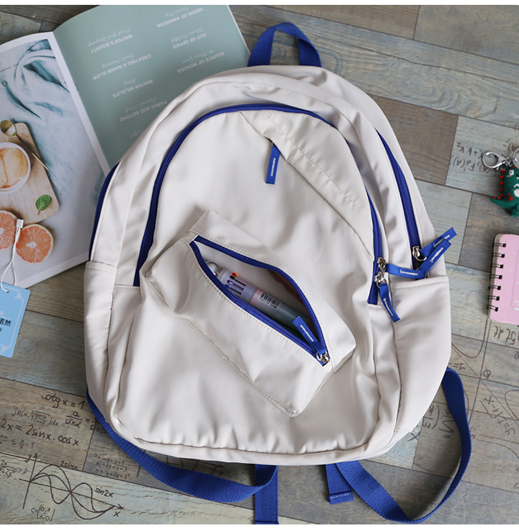 大学生双肩包男女大容量时尚背包韩版简约牛津布书包高中生设计感小众