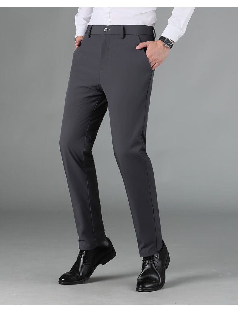 YAYA Men's 90% Goose Down Insulated Winter Suit Pants Thick Fleece Lined Straight Leg Trousers 14